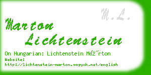 marton lichtenstein business card